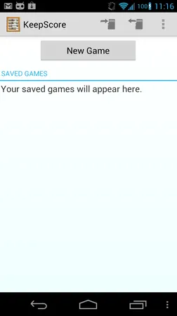 New Game button