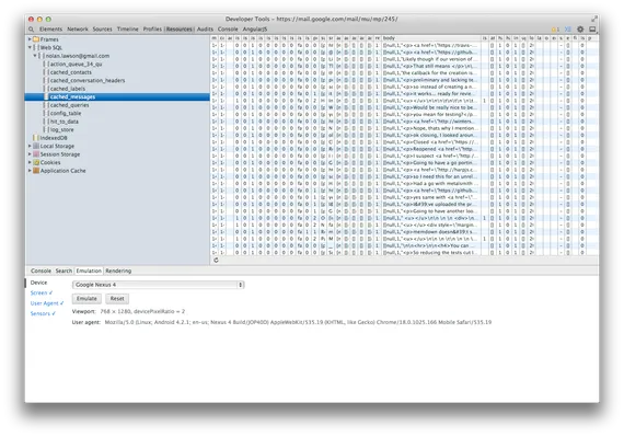 Gmail uses Web SQL