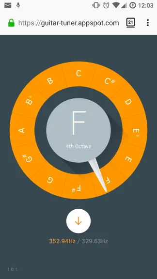 Screenshot of guitar-tuner.appspot.com