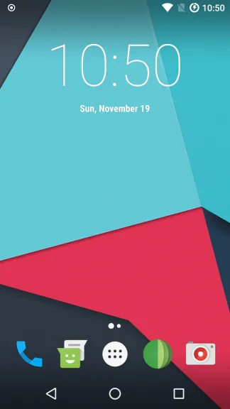 Screenshot of default homescreen on LineageOS