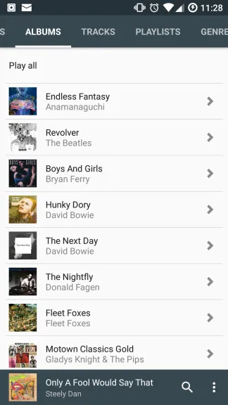 Screenshot of Vanilla Music with some of my albums