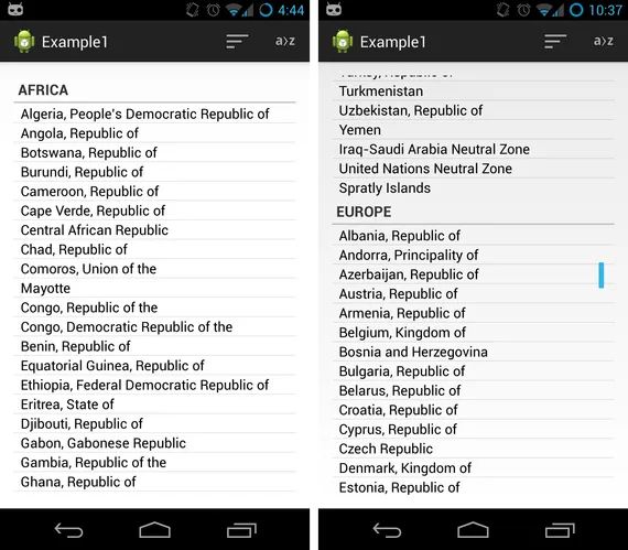 Example 1: Countries