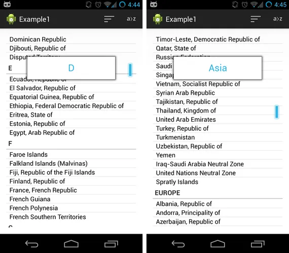 alphabetic sorting vs. continent sorting
