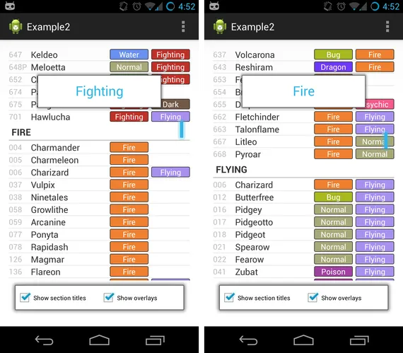 Pokémon sorted by type.