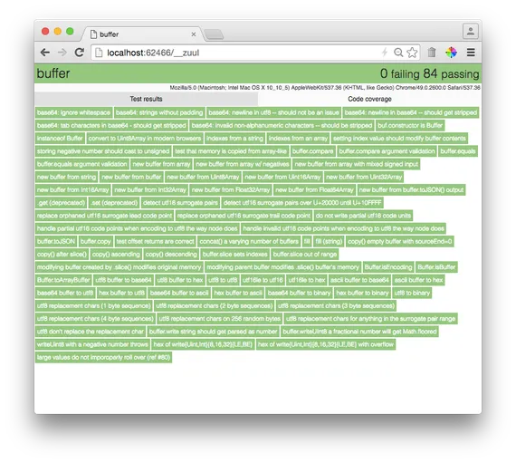 tests passing in Chrome