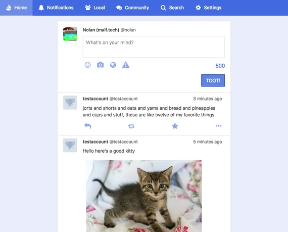 Screenshot of Pinafore home page