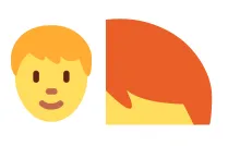 "Person" emoji on the left and "red hair" emoji on the right