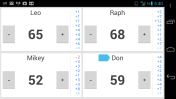 The blue bullet indicates who was scored last.