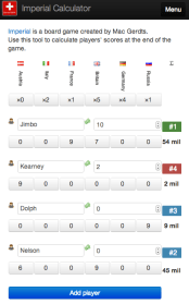 Imperial Score Calculator mobile-sized screenshot