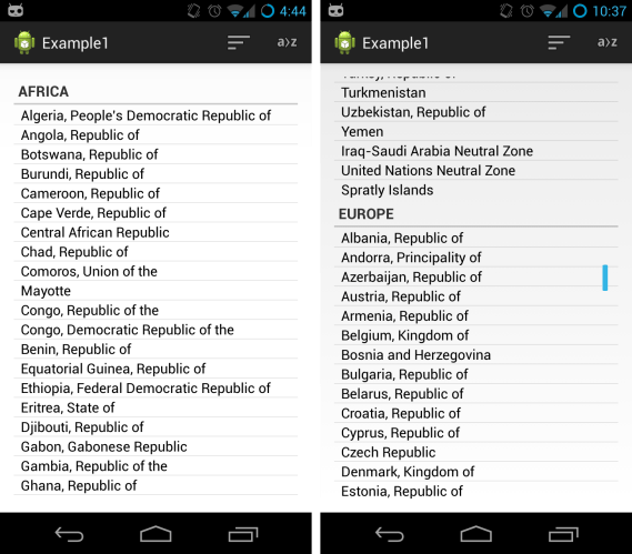 Example 1: Countries