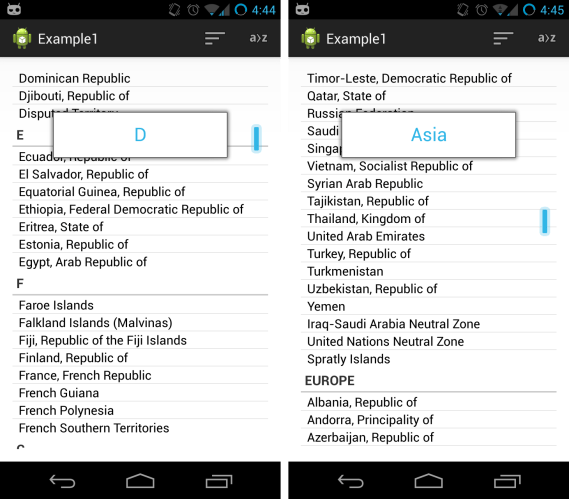 alphabetic sorting vs. continent sorting