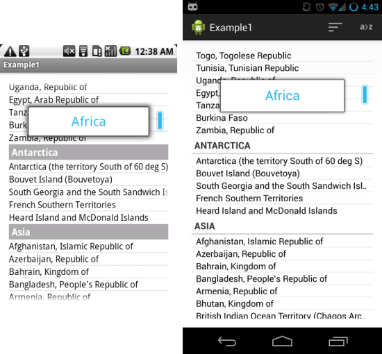 SuperSaiyanScrollView on HTC Magic (Eclair) and Galaxy Nexus (Jelly Bean)