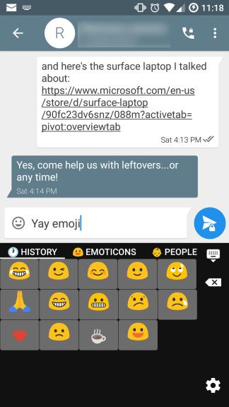 Sending an emoji via AnySoftKeyboard and Signal