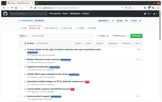 Screenshot of GitHub rendered in Nimbus Sans